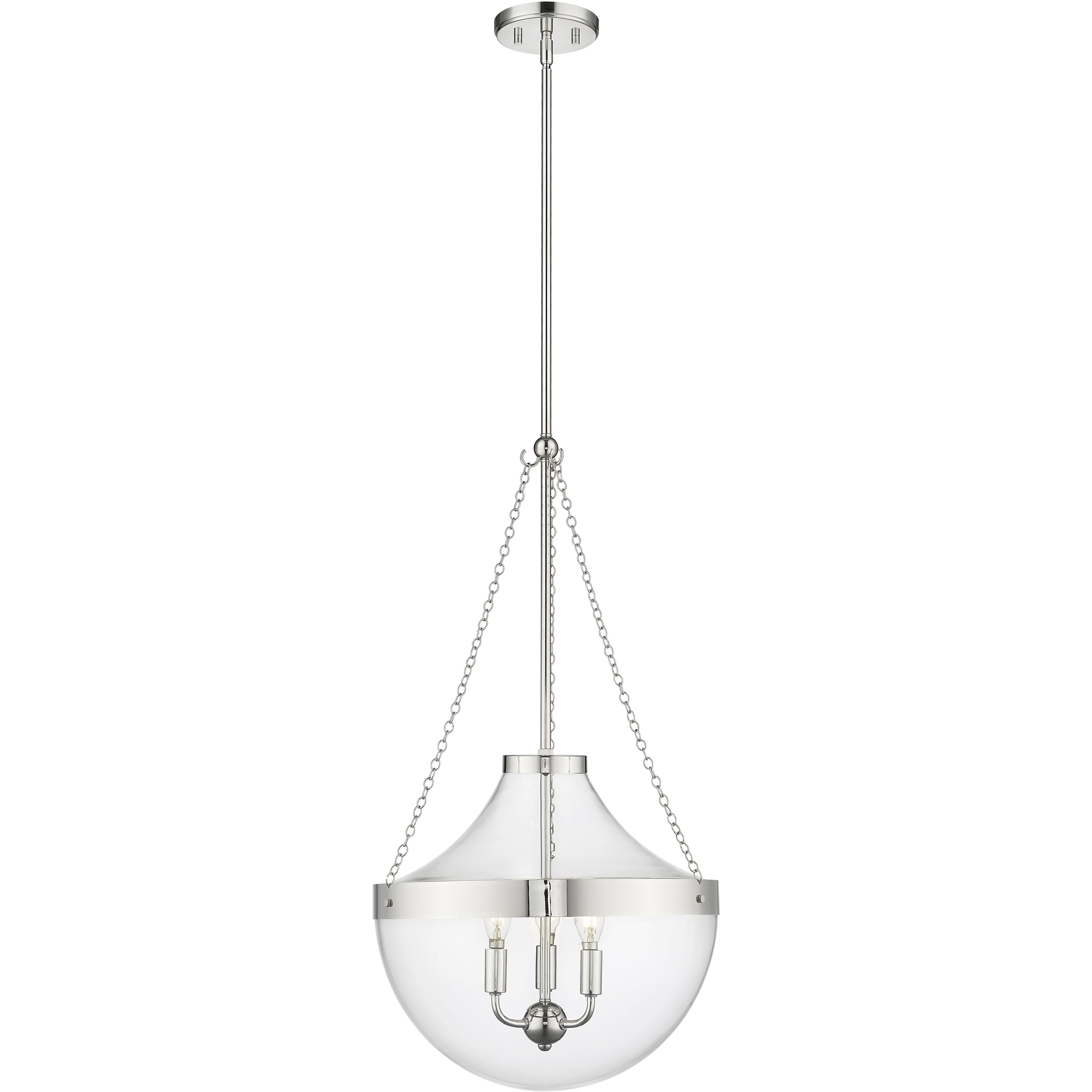 Clarra 3 Light 15.75 inch Polished Nickel Pendant Ceiling Light